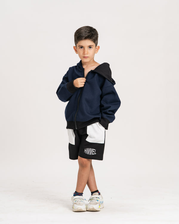 Unisex Navy Oversized Zipper Hoodie