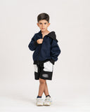 Unisex Navy Oversized Zipper Hoodie