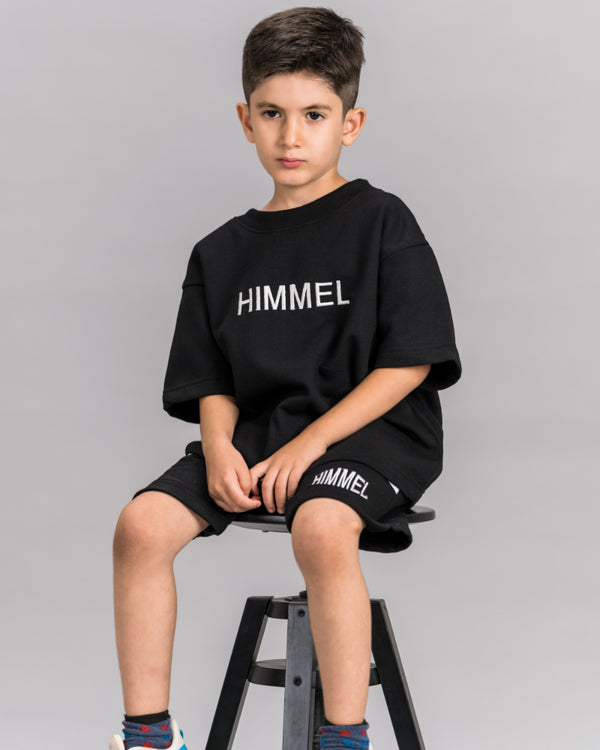 Unisex Black Oversized Half Hand Tee Shirt