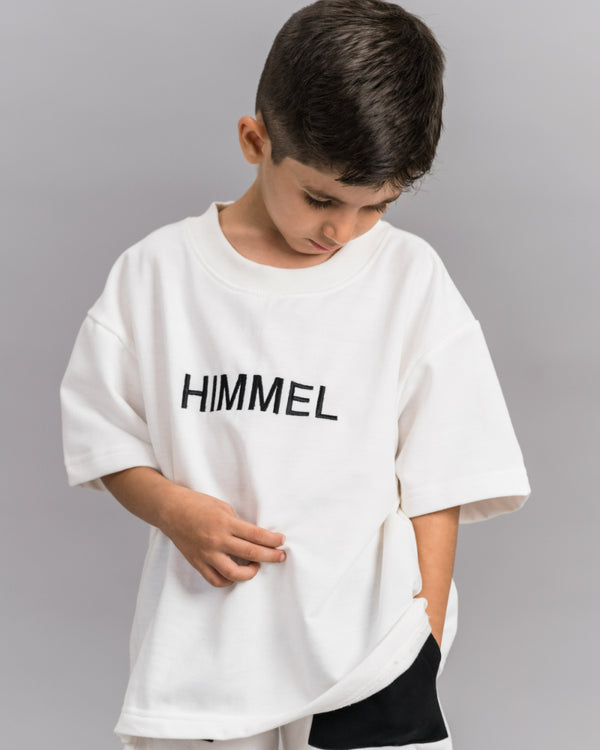 Unisex White Oversized Half Hand Tee Shirt