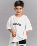 Unisex White Oversized Half Hand Tee Shirt