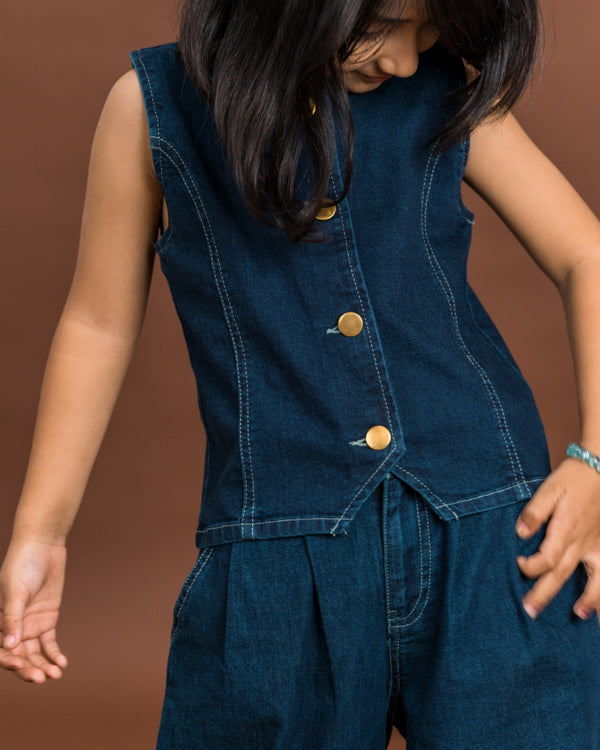Girls denim Sleeveless Top