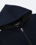 Unisex Navy Oversized Zipper Hoodie