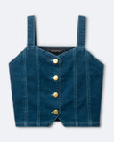 Girls denim Sleeveless Crop Top