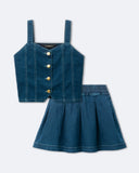 Girls denim Sleeveless Crop Top